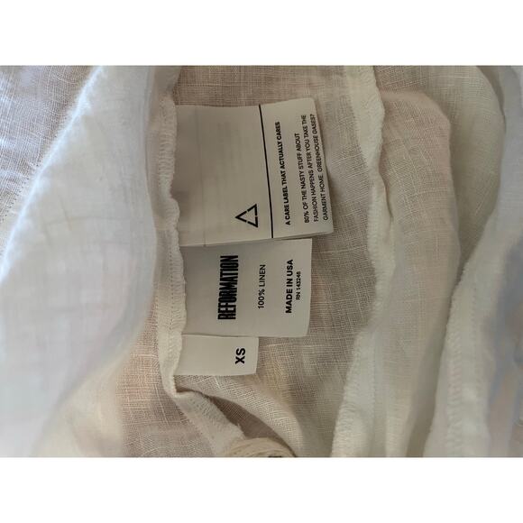 Reformation | XS Kiera Tank Linen White Sleeveless Ruffle Crop - Picture 7 of 7